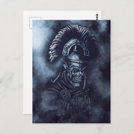 Romeinse Centurion schedel Middeleeuwse Gladiator  Briefkaart (Voorkant / Achterkant)