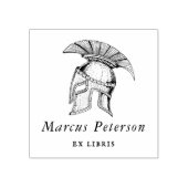 Romeinse centurionhelm illustratie Ex Libris boek Rubberstempel (Afrduk)