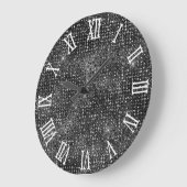 Romeinse cijfers Black Disco Glitter Grote Klok (Hoek)