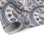 Romeinse cijfers  Gear Klok Cadeaupapier (Rol Hoek)