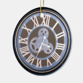 Romeinse cijfers Gear Klok Keramisch Ornament (Links)