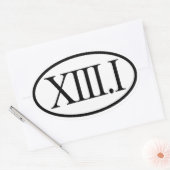 Romeinse cijfers halve marathon 13.1 ovale sticker (Envelop)