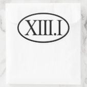 Romeinse cijfers halve marathon 13.1 ovale sticker (Tas)