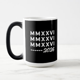 Romeinse Cijfers MMXXVI – 2026 Witte Moderne Typog Magische Mok