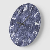 Romeinse Cijfers Navy Disco Glitter Grote Klok (Hoek)