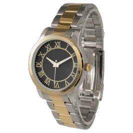  Romeinse cijfers twee-tone goud en zilver  Horloge