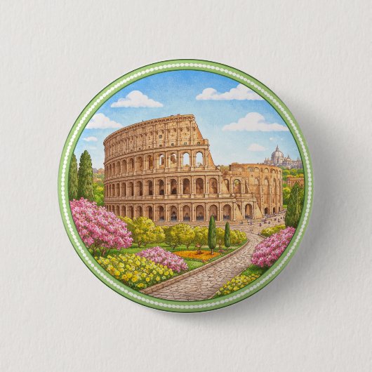 Romeinse Colosseum Ronde Button 5,7 Cm (Voorkant)