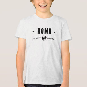 Romeinse Coördinaten met Wereldbol en Sterren Tri-Blend Shirt