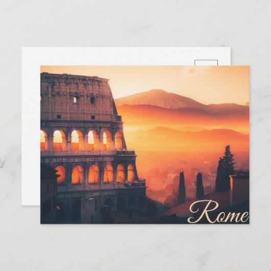 Romeinse Droom: Een Ansichtkaart uit het Eeuwige R Feestdagenkaart (Voorkant / Achterkant)