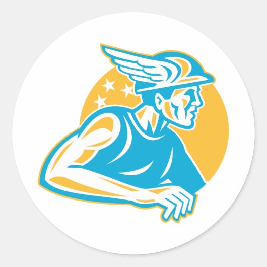 Romeinse god Mercury Hermes Ronde Sticker (Voorkant)