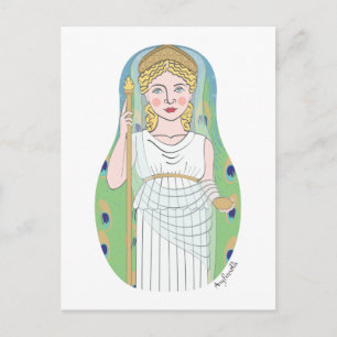 Romeinse godin Juno Matryoshka Briefkaart