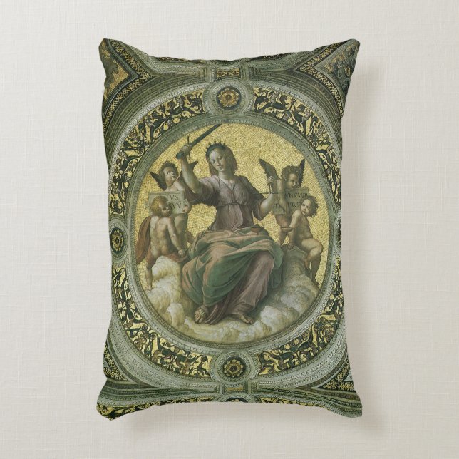 Romeinse Godin Justitia met Engelen door Raphael Accent Kussen (Voorkant(Verticaal))