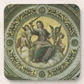 Romeinse Godin Justitia met engelen door Raphael Bier Onderzetter (Voorkant)