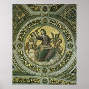 Romeinse Godin Justitia met engelen door Raphael Poster