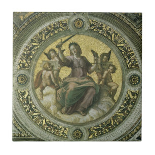Romeinse Godin Justitia met Engelen door Raphael Tegeltje