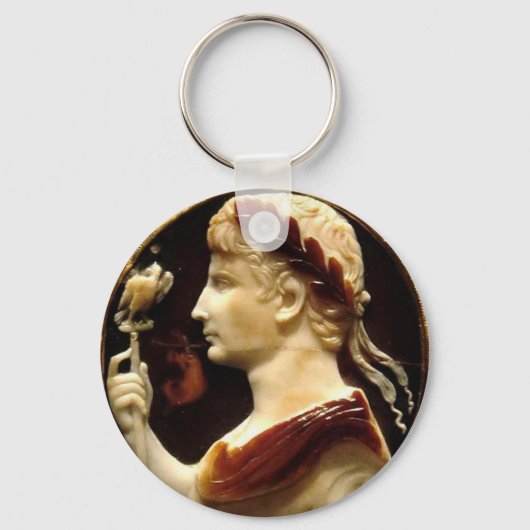 Romeinse keizer Octavian Augustus Cameo Ancient Ar Sleutelhanger (Voorkant)