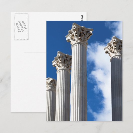 Romeinse kolommen briefkaart (Voorkant / Achterkant)