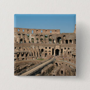 Romeinse Kunst. Het Colosseum of Flavisch 6 Vierkante Button 5,1 Cm