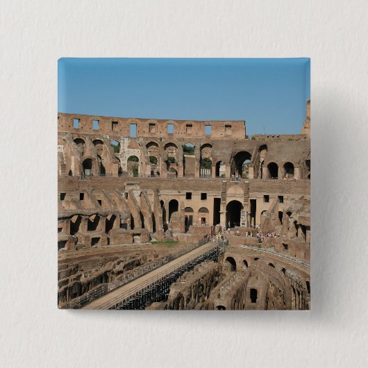 Romeinse Kunst. Het Colosseum of Flavisch 6 Vierkante Button 5,1 Cm (Voorkant)