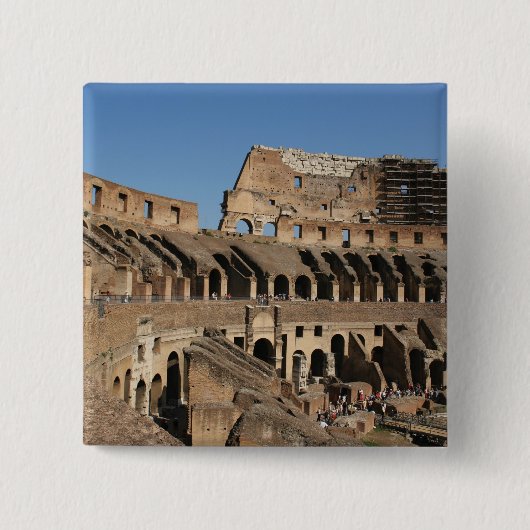 Romeinse Kunst. Het Colosseum of Flavisch 7 Vierkante Button 5,1 Cm (Voorkant)