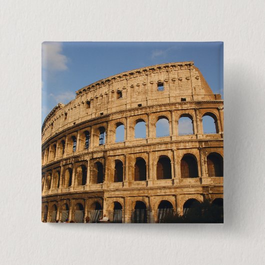 Romeinse Kunst. Het Colosseum of Flavius 3 Vierkante Button 5,1 Cm (Voorkant)