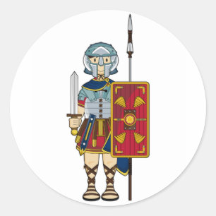 Romeinse ladiator met Shield Sticker