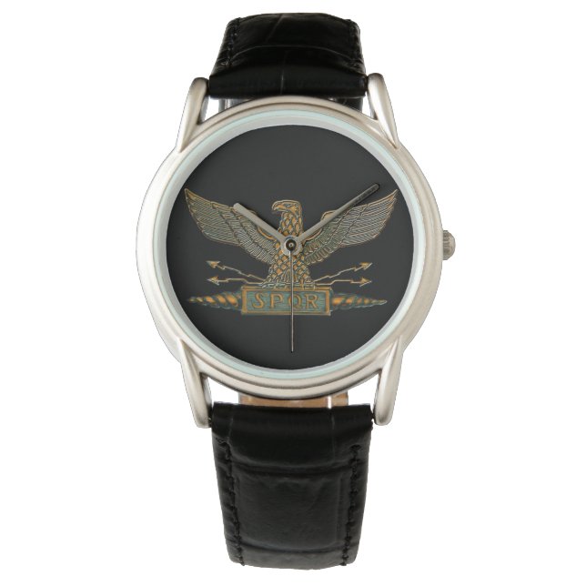 Romeinse Legion Eagle in koperen afwerking Horloge (Voorkant)