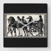 Romeinse mannen en paarden vierkante klok (Voorkant)