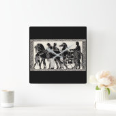 Romeinse mannen en paarden vierkante klok (Huis)