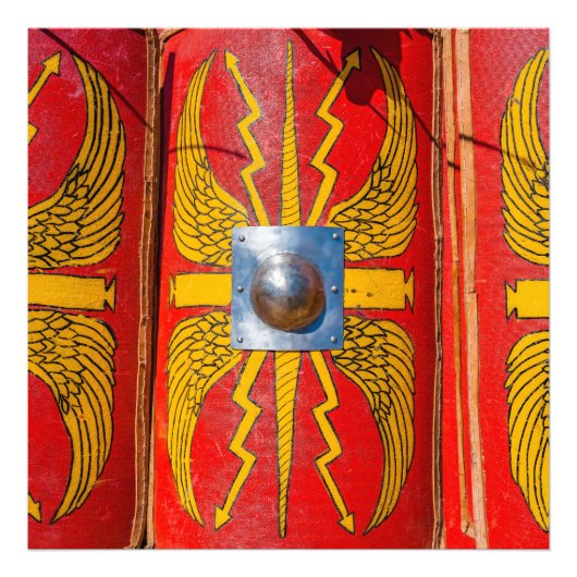 Romeinse militaire schild - Scutum Foto Afdruk (Voorkant)