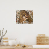 Romeinse mozaïek, met masker, met bladeren en met poster (Keuken)