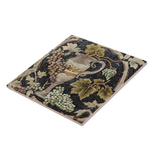 Romeinse mozaïek stijl wijn keramische Tegel Tegeltje (Zijkant)