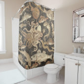 Romeinse mozaïek van het mariene leven van Pompeii Douchegordijn (In situ)