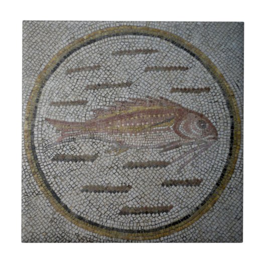 Romeinse mozaïekkeramische tegel, klein (4,25 x 4, tegeltje (Voorkant)