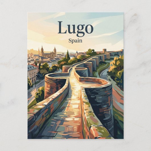 Romeinse Muren van Lugo Spanje Briefkaart (Voorkant)