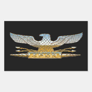Romeinse Republikeinse Adelaar in Chroom Rechthoekige Sticker