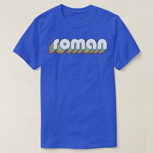 Romeinse Retro Rainbow Typografie Vervaagd Stijl T-shirt (Design voorkant)