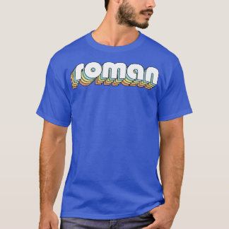Romeinse Retro Rainbow Typografie Vervaagd Stijl T-shirt