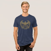 Romeinse Rijk Adelaar Mozaïek Embleem Tri-Blend Shirt (Voorkant volledig)
