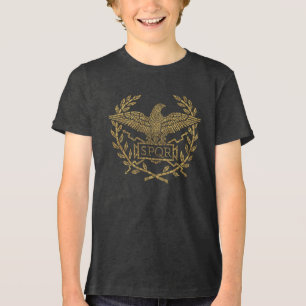 Romeinse Rijk Adelaar Mozaïek Embleem Tri-Blend Shirt