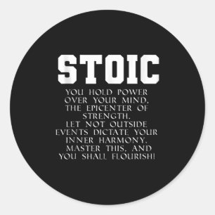 Romeinse Rijk Boek Quote Marcus Aurelius Stoic Tan Ronde Sticker