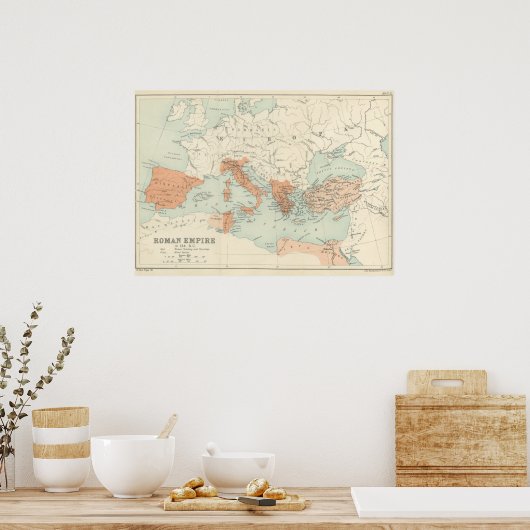  Romeinse Rijk Map 1895 Poster (Keuken)