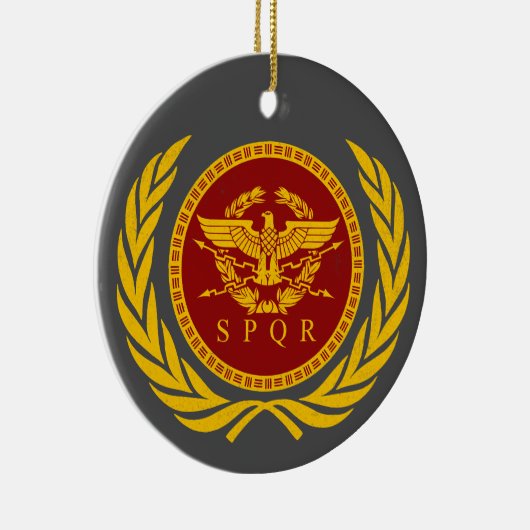 Romeinse Rijk SPQR Eagle Embleem en krans Keramisch Ornament (Rechts)