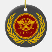 Romeinse Rijk SPQR Eagle Embleem en krans Keramisch Ornament (Achterkant)
