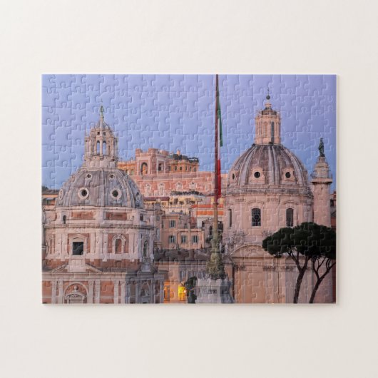 Romeinse skyline tegen zonsondergang legpuzzel (Horizontaal)