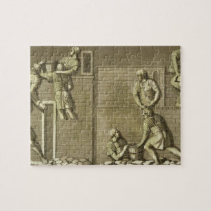 Romeinse soldaten bouwen een fort, bord 21 uit 'Le Legpuzzel
