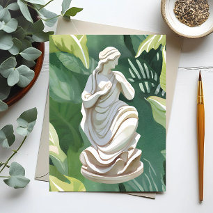 Romeinse standbeeld Aquarel botanische schilderi Briefkaart