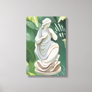 Romeinse standbeeld   Aquarel botanische schilderi Canvas Afdruk