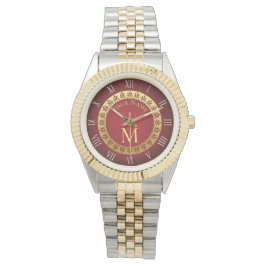 Romeinse stijl aangepaste monogram horloge
