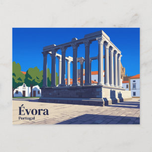 Romeinse Tempel van Évora Portugal Briefkaart